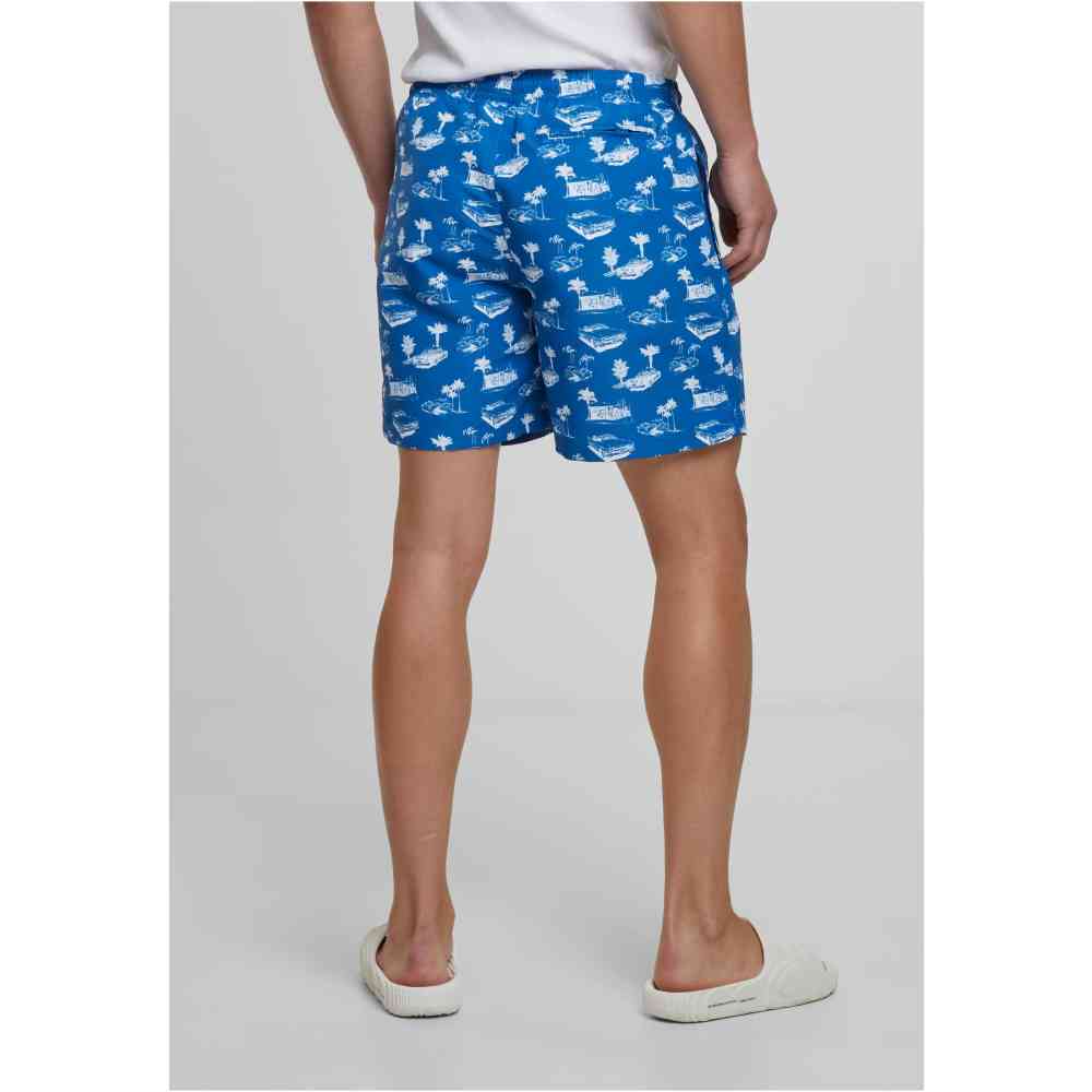Urban Classics - Pattern Swim shorts - Blue/White
